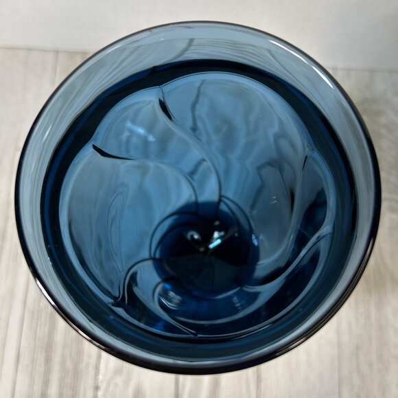 Noritake Sweet Swirl Iced Tea Wine Water Glasses Dark Blue Midnight  - Set Of 2 - Picture 3 of 7